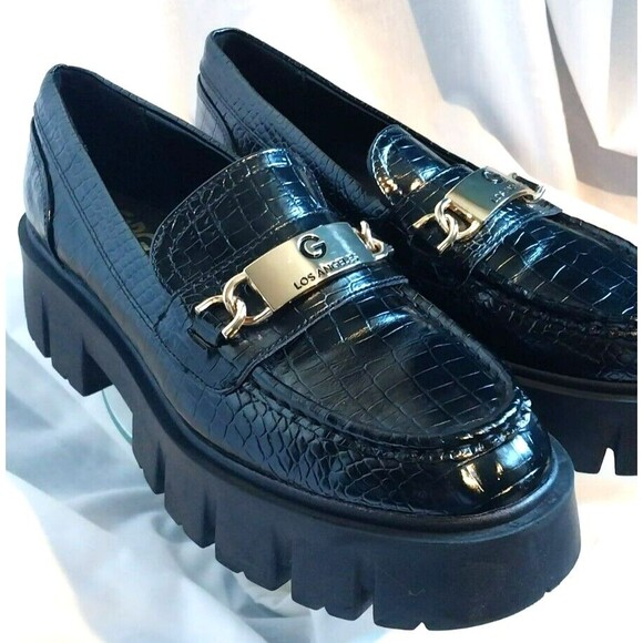 GBG Los Angeles Collie Women's Size 8M Chunky Lug Sole Croc Look Loafer - Picture 8 of 15